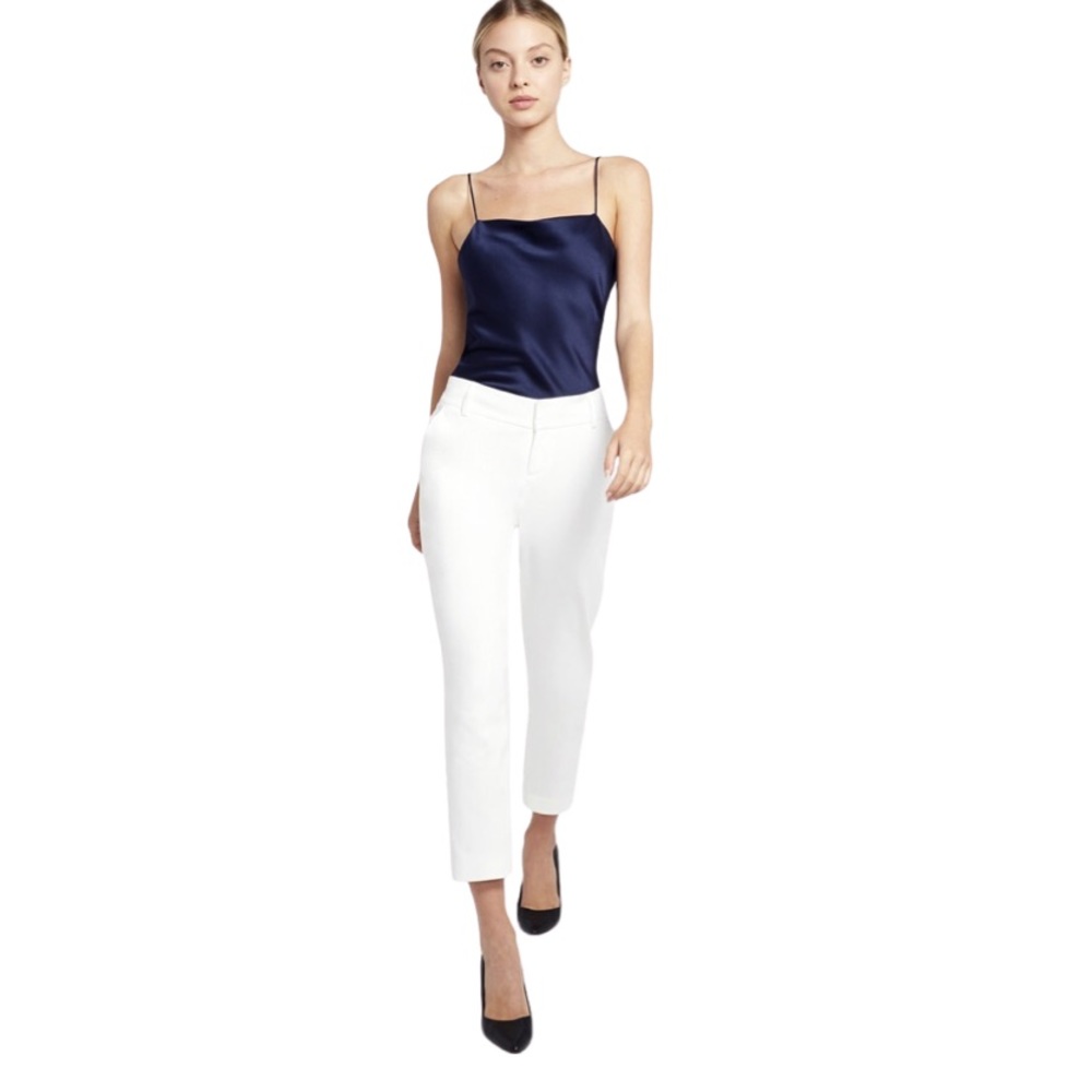 Alice + Olivia STACEY SLIM TROUSER white size 6